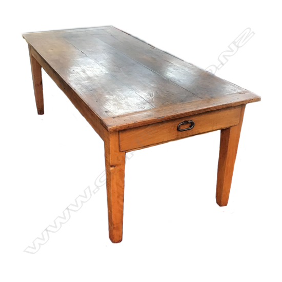 A good French 19thC fruitwood dining table