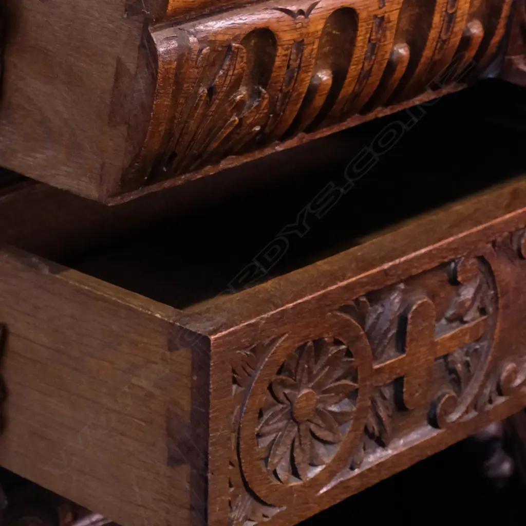 An impressive Victorian oak mirror back sideboard Image 1++