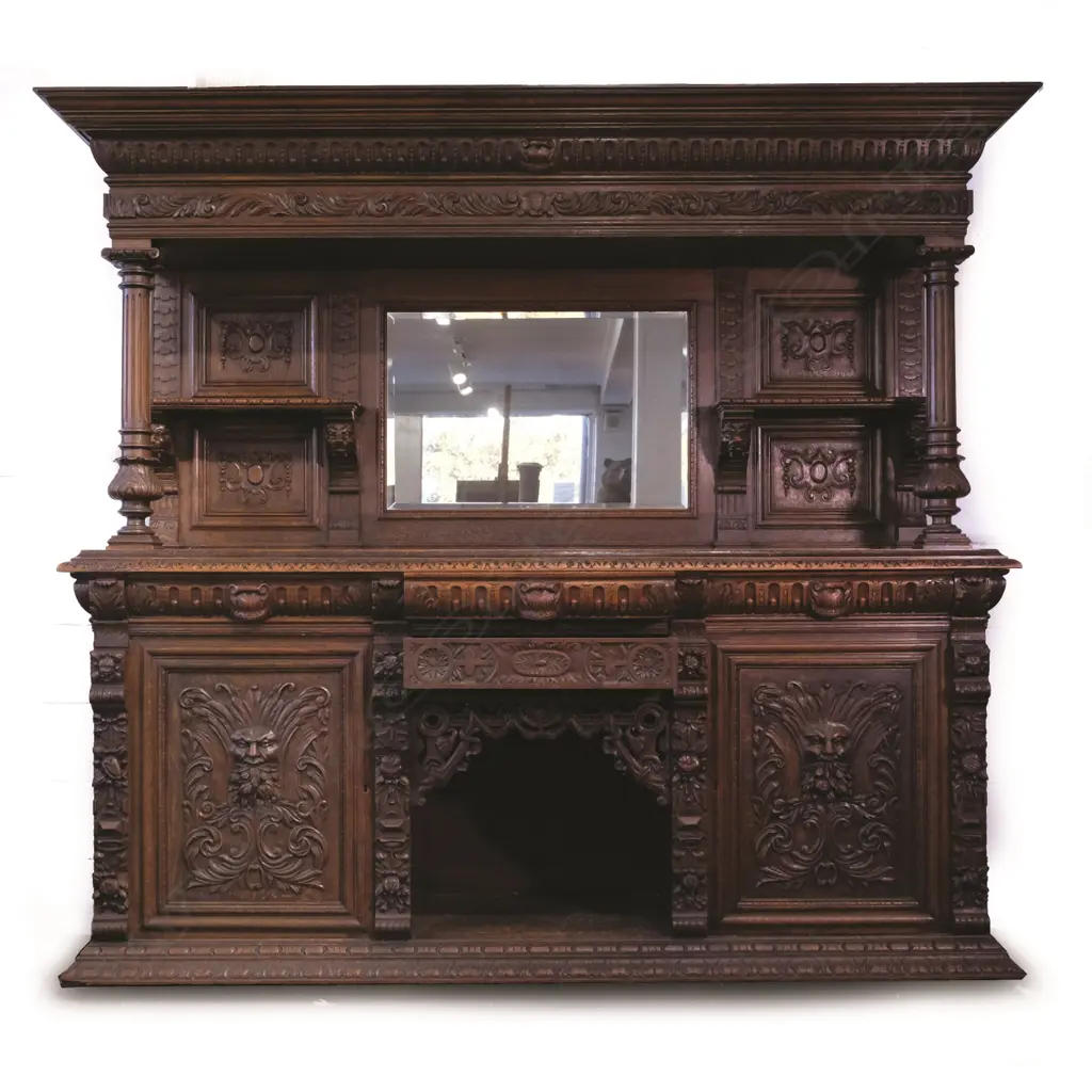 An impressive Victorian oak mirror back sideboard Image 1++