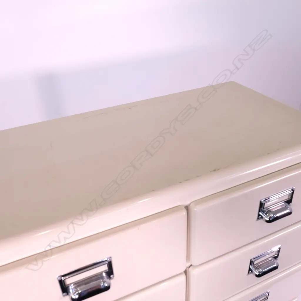 A contemporary vintage style 'Dulton' cream enamelled chest Image 1++