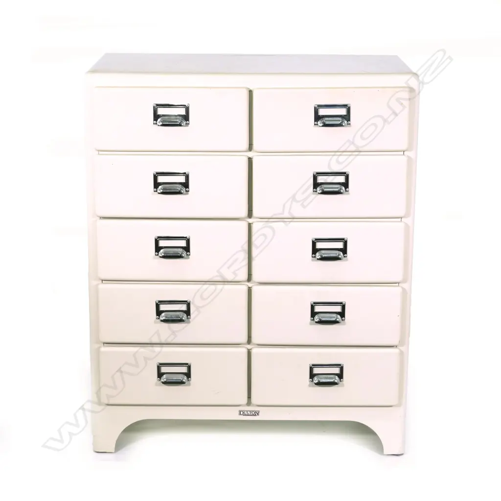 A contemporary vintage style 'Dulton' cream enamelled chest Image 1++