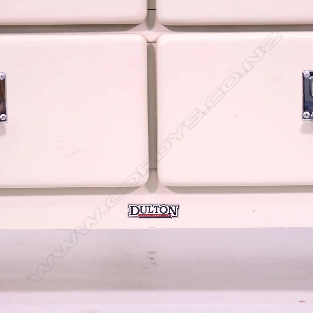 A contemporary vintage style 'Dulton' cream enamelled chest Image 1++