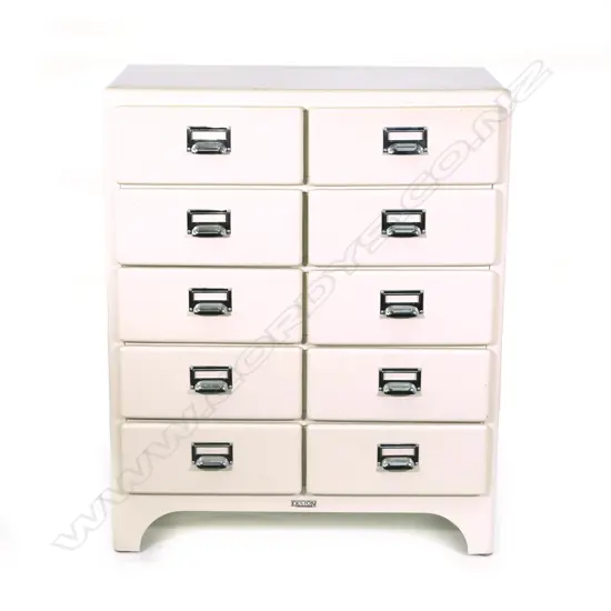 A contemporary vintage style 'Dulton' cream enamelled chest