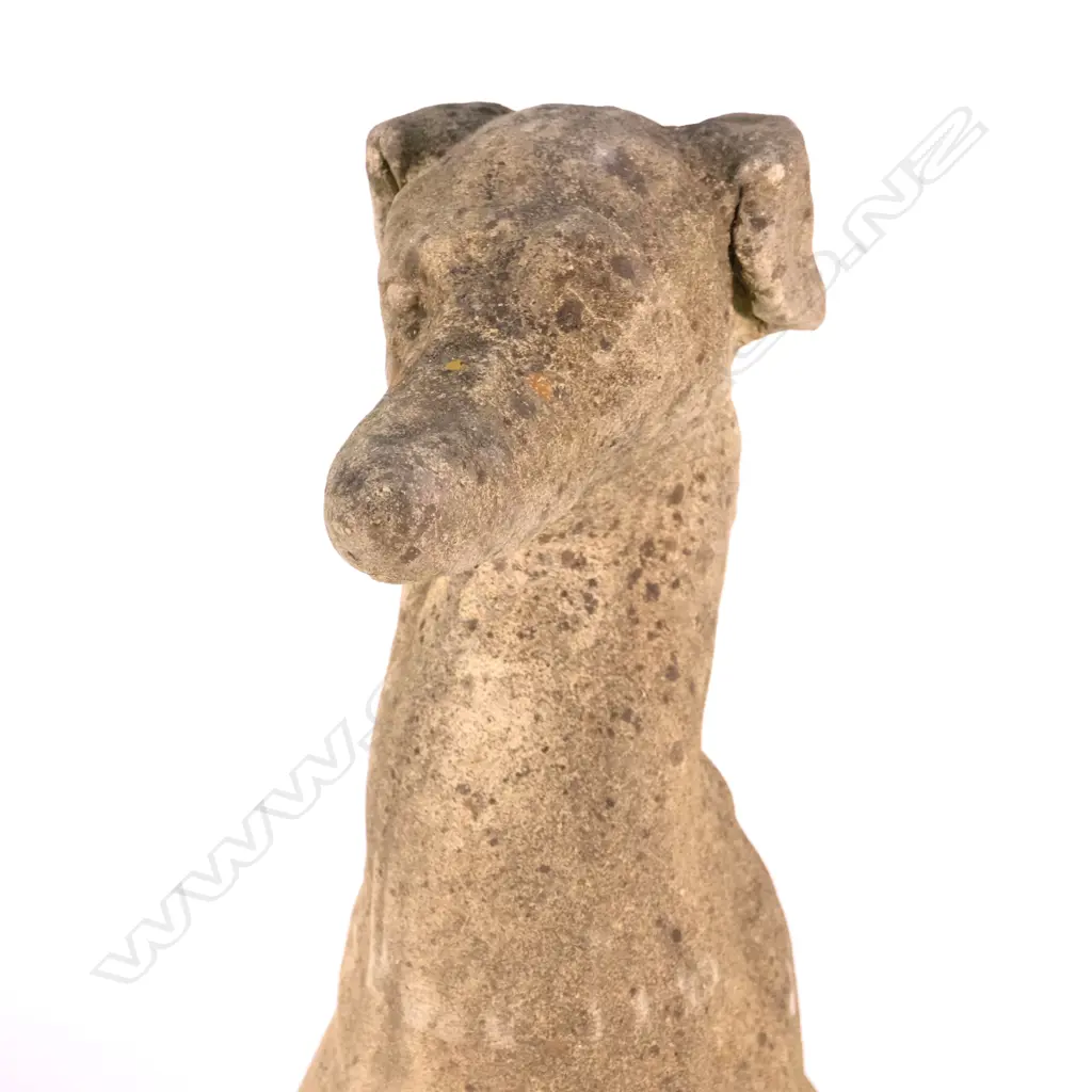 A pair of classical Church Stone greyhound outdoor sculptures Image 1++