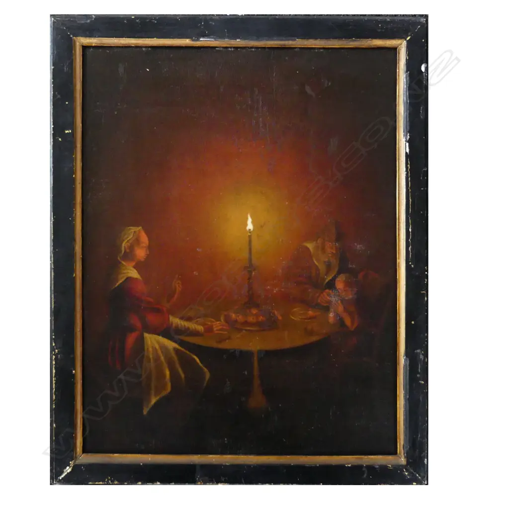 A Dutch 19thC candlelit interior scene Image 1++