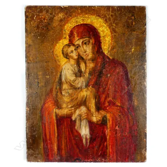 An icon of the Virgin Mary holding the Child Jesus