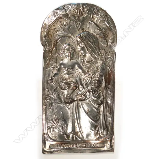 A French Art Nouveau relief plaque Mater Dei