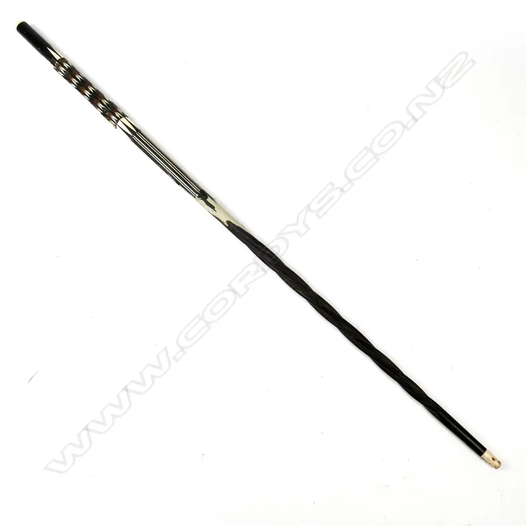 An early 20th inlaid walking cane Image 1++