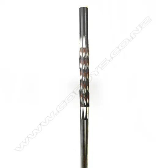 An early 20th inlaid walking cane