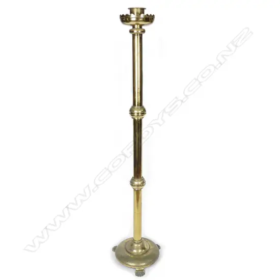 A large brass church candlestick