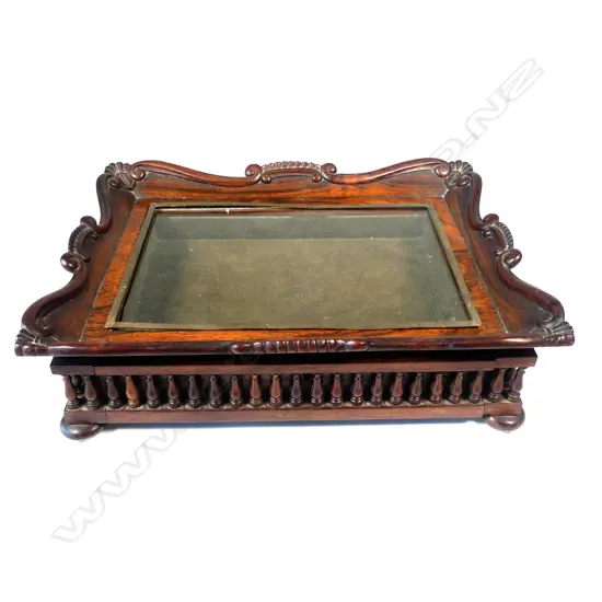 An unusual Victorian miniature rosewood tabletop vitrine
