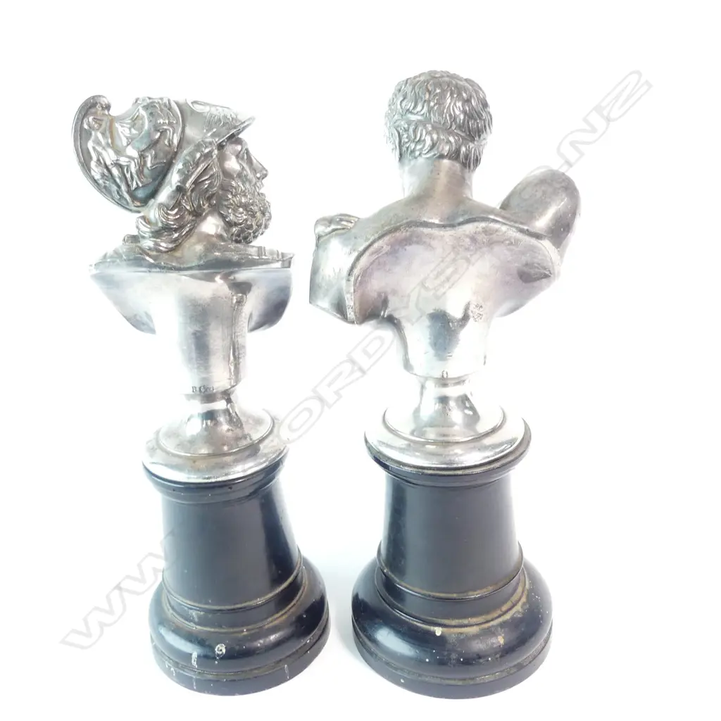 A pair of WMF silver plate classical Grecian busts Image 1++