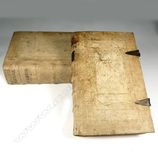 Two large antique theological books