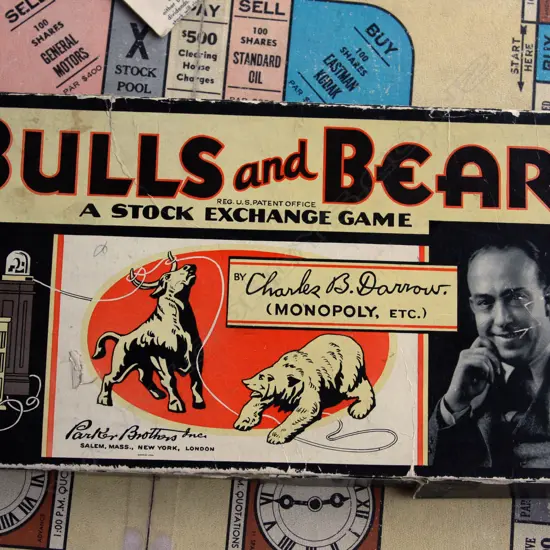 Charles Darrow ‘Bulls and Bears’ scarce stock exchange game by forerunner to ‘Monopoly’