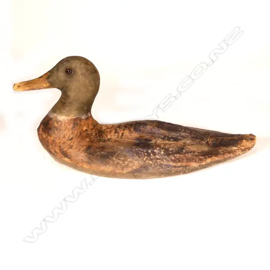 A c1920 fine weave oil skin duck decoy