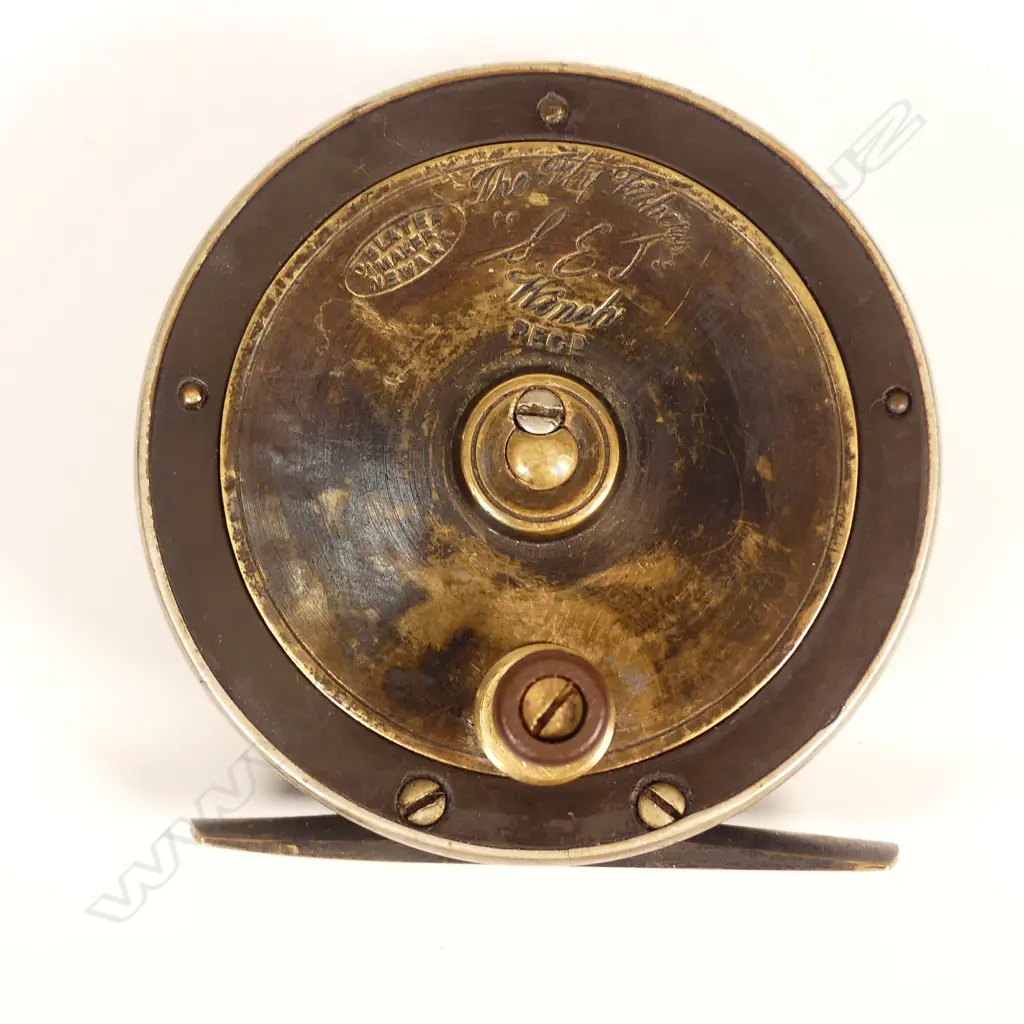An uncommon David Slater 2⅞" brass and ebonite fly fishing reel Image 1++