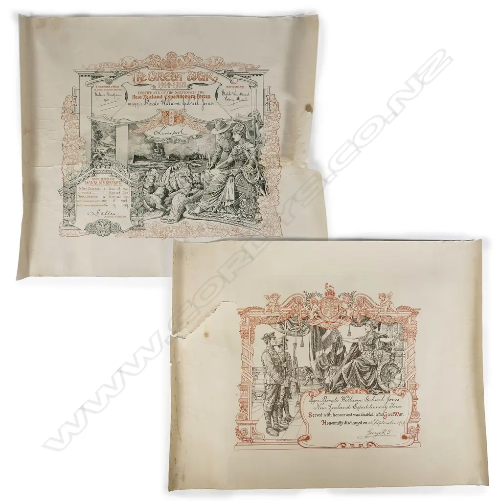 The historical WWI NZEF archive of Private William Gabriel Jones 59913 Image 1++