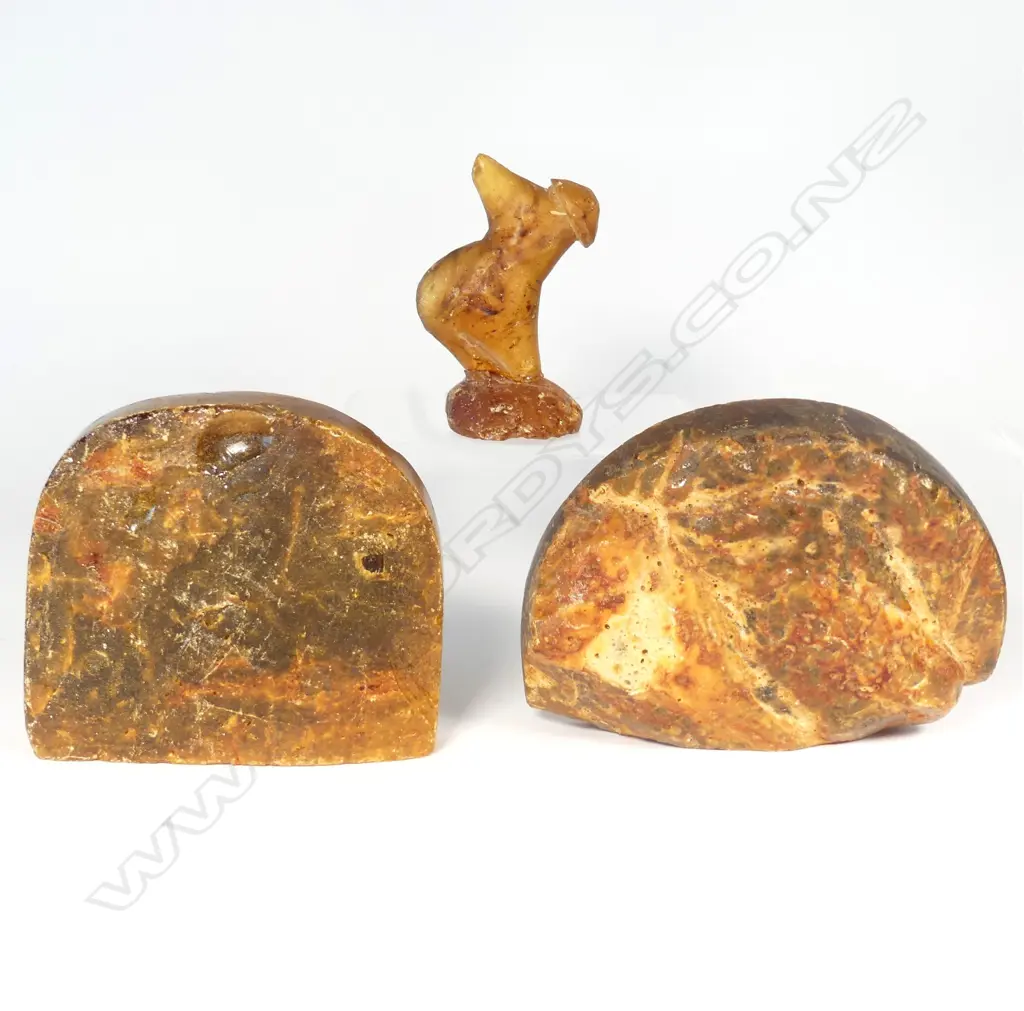 Three colonial kauri gum pieces Image 1++