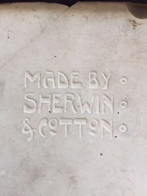 A c.1900 Sherwin & Cotton Māori portrait tile of the chief 'Matene Te Nga', depicted with full moko and in a korowai (cloak), the chief of Ngati Maru iwi, entitled top left, the artist George Cartlidge’s monogram bottom right, maker's marks to reverse. 225 x 150mm.Professional restoration, in old rewarewa frame, the reverse with outline and starting of Māori carved detail. Image 1++