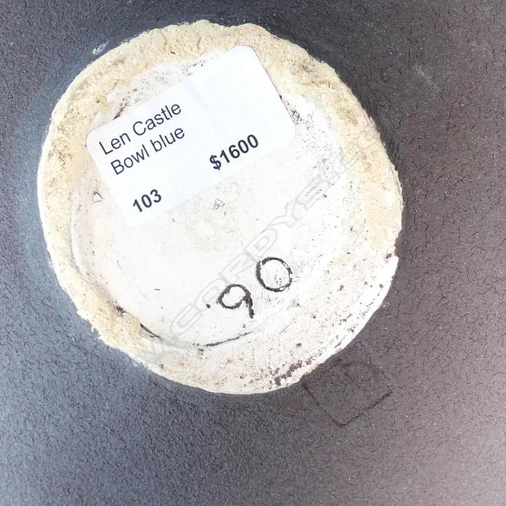 Len Castle blue alkaline pool crater bowl Image 1++