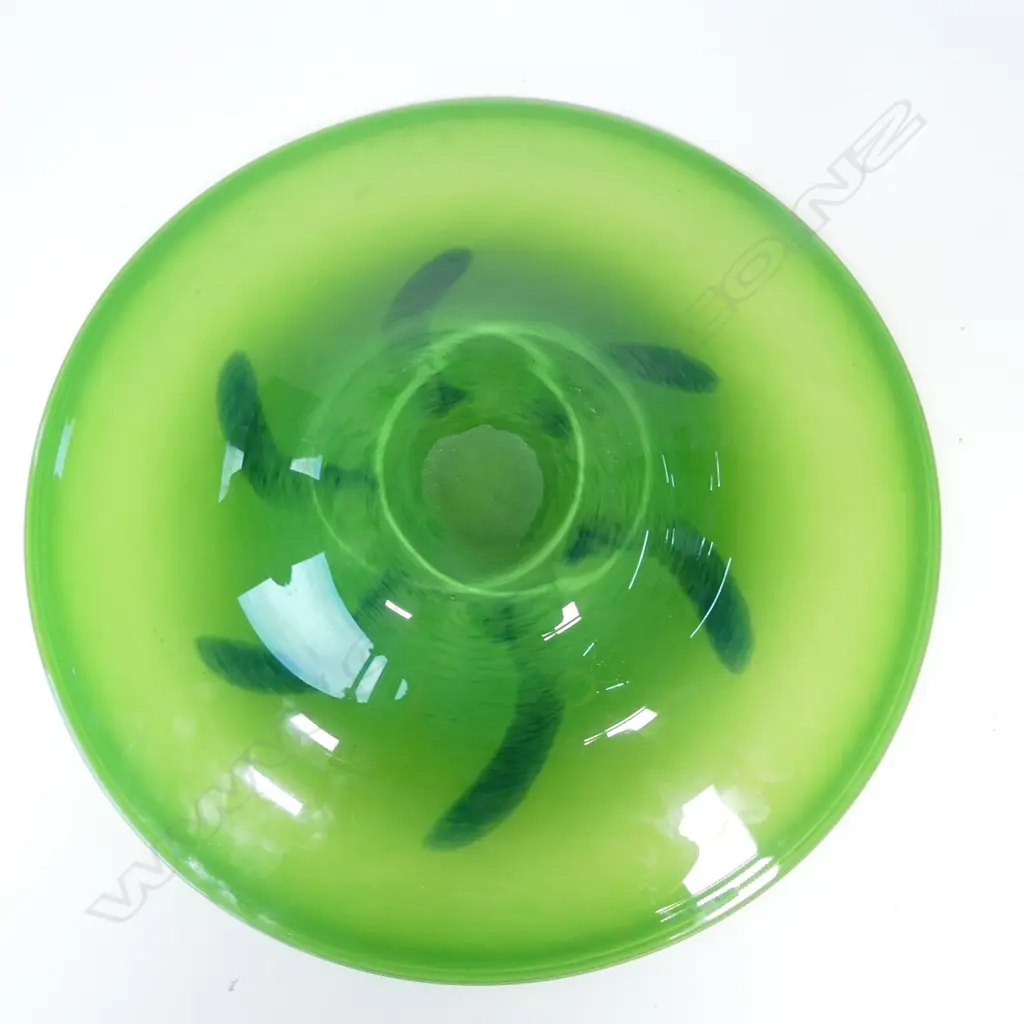 A heavy studio glass shallow bowl Image 1++