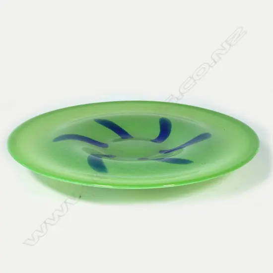 A heavy studio glass shallow bowl