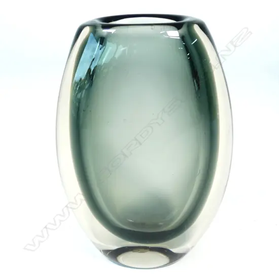 A heavy Norwegian glass vase by Hadeland