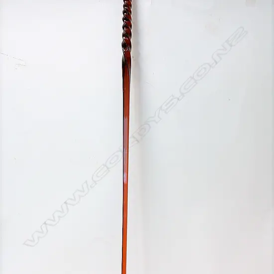 A Victorian amber glass walking cane
