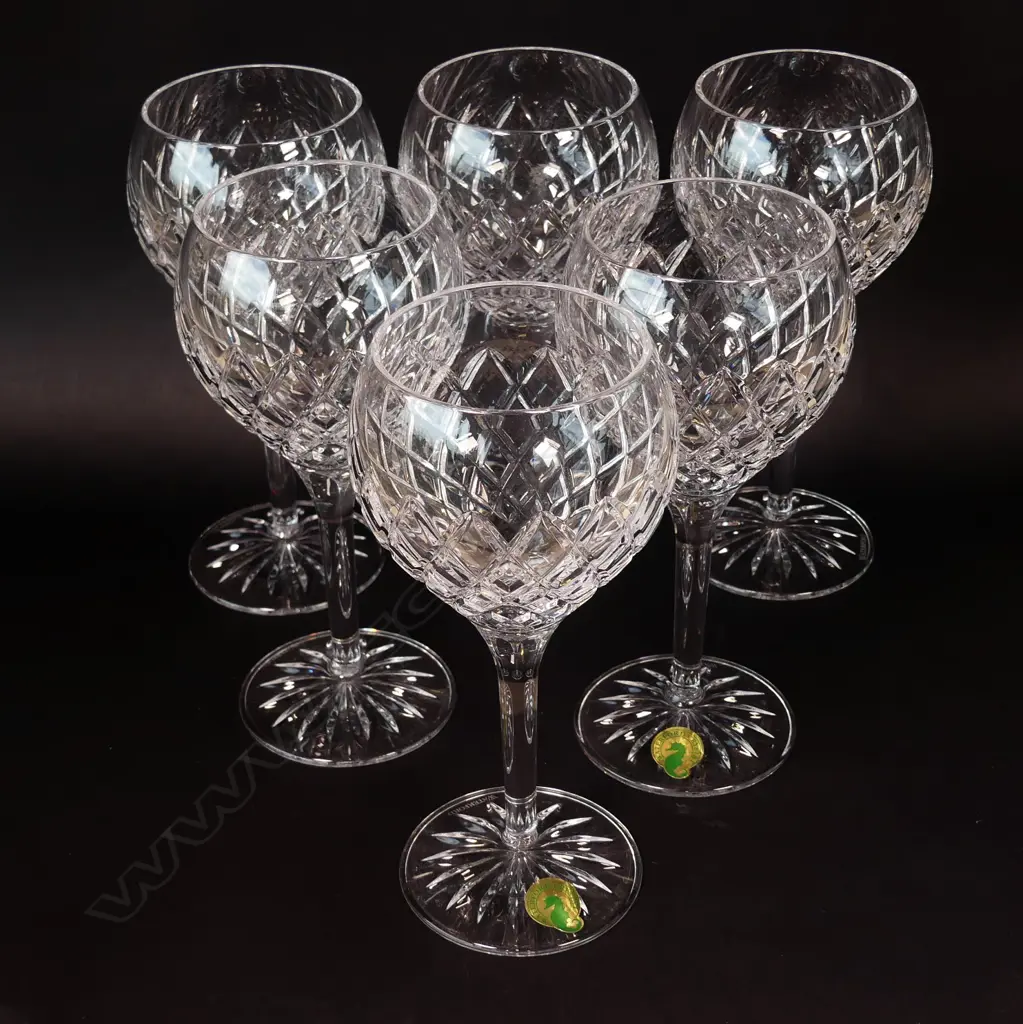 A set of six Waterford crystal wine glasses Image 1++