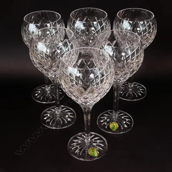 A set of six Waterford crystal wine glasses