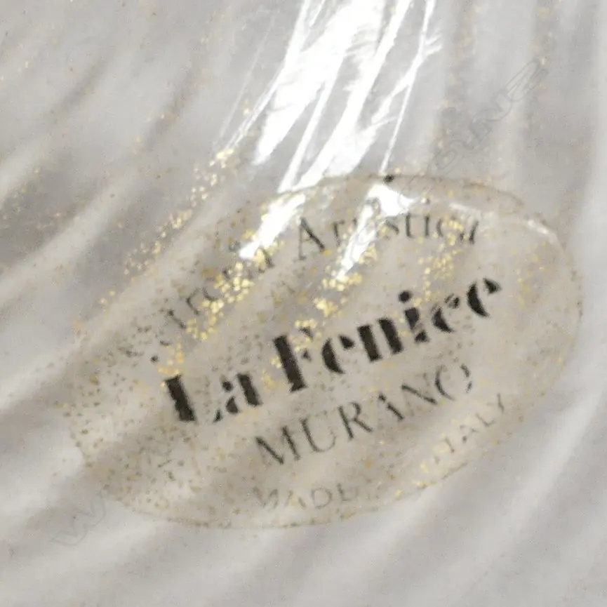 A Murano glass vase with white latticino and twisted ribbons Image 1++