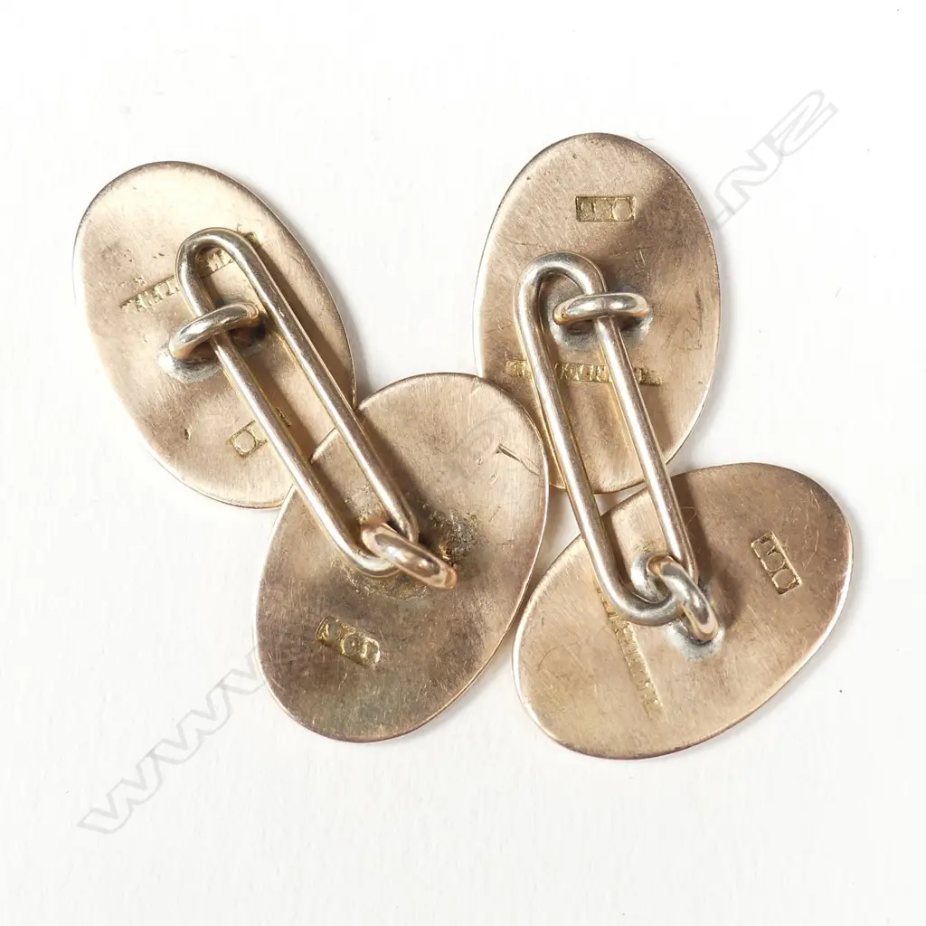 A pair of Australian 9ct rose gold Masonic cuff links Image 1++