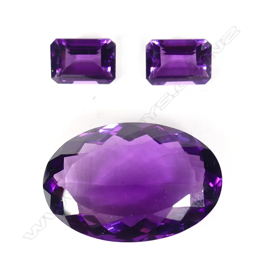 Three quality facet cut amethysts Image 1++