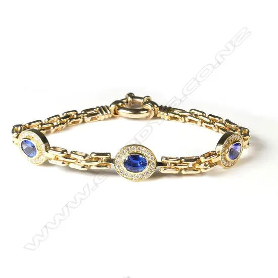 An 18ct gold sapphire and diamond bracelet