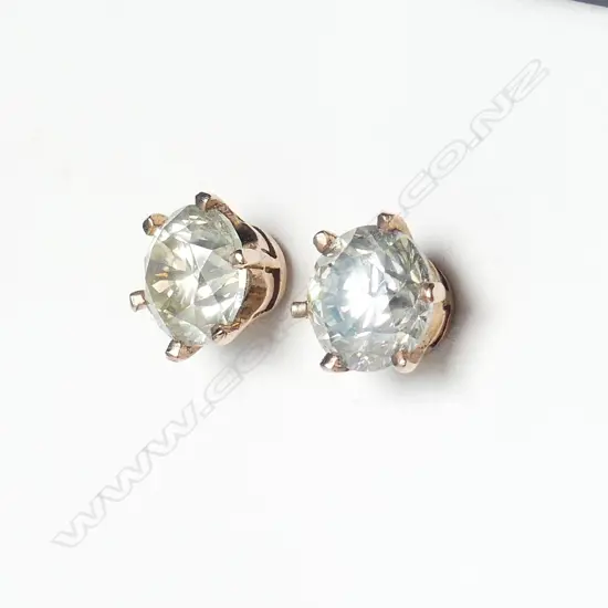 A pair of 14ct rose gold and 4.00ct diamond stud earrings