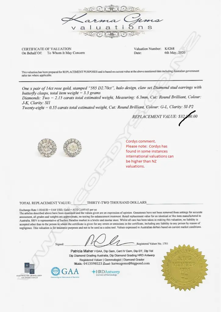 A pair of 14ct rose gold and diamond halo earrings Image 1++