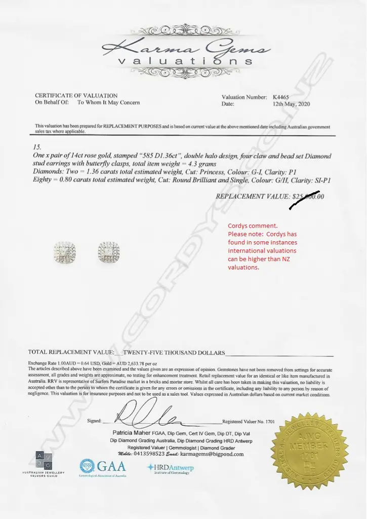 A pair of 14ct rose gold and halo diamond earrings Image 1++