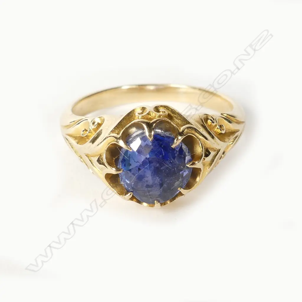 An 18ct exceptional vivid blue natural sapphire solitaire ring Image 1++