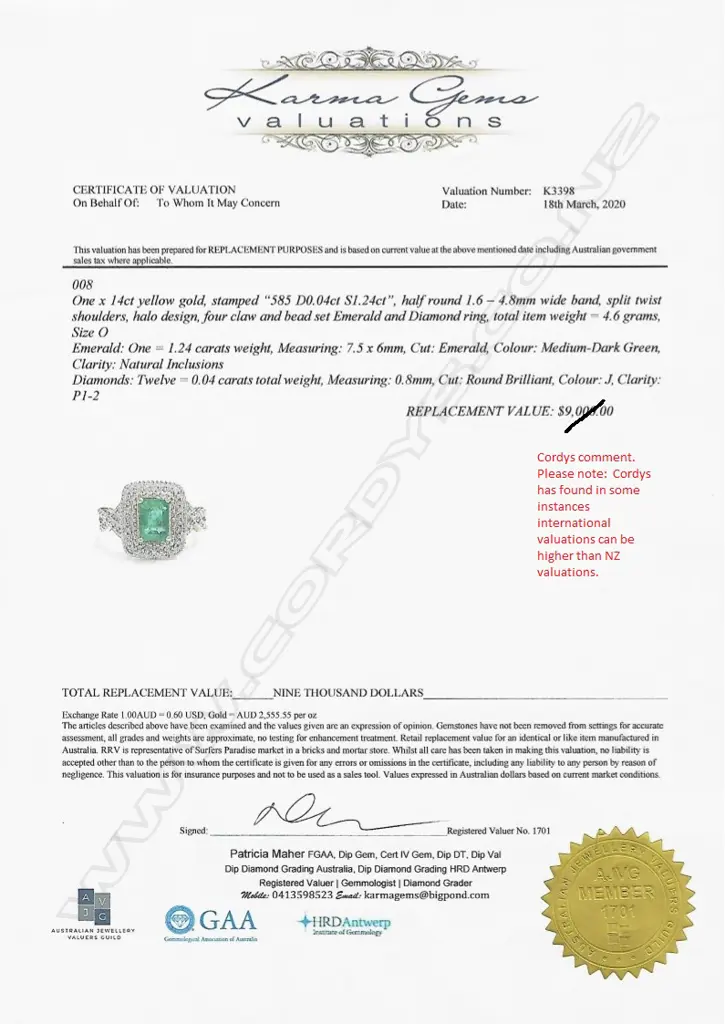 A 14ct gold emerald and diamond ring Image 1++