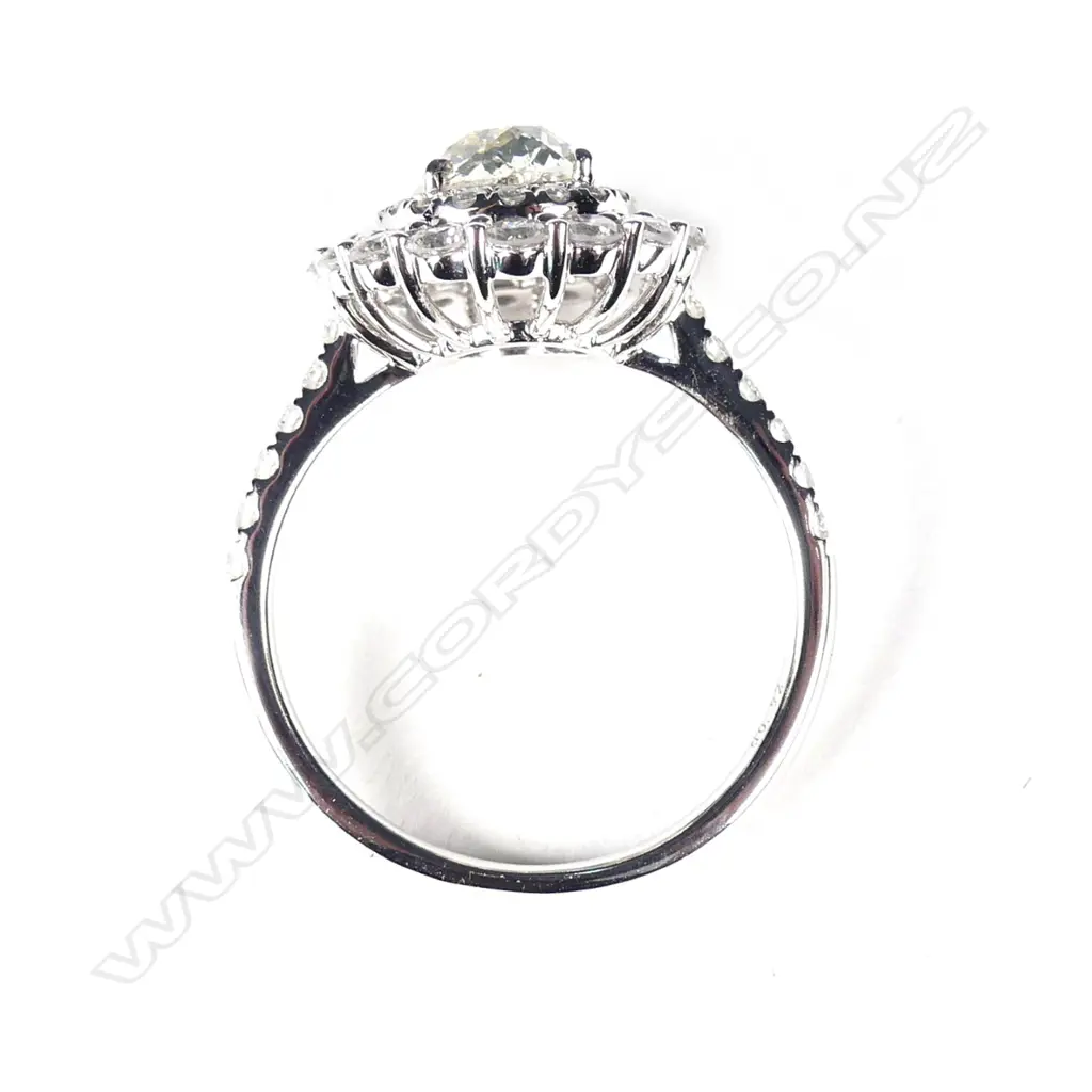 A 14ct white gold and diamond double halo ring Image 1++
