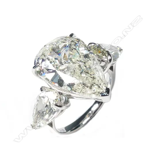 An impressive platinum and diamond ring