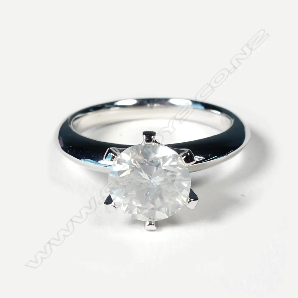 A platinum and 2.00ct diamond solitaire ring Image 1++