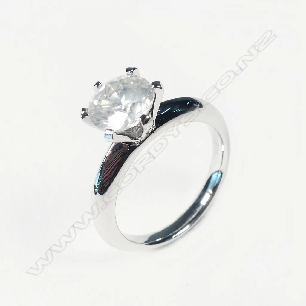 A platinum and 2.00ct diamond solitaire ring Image 1++