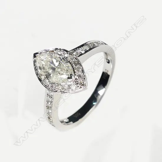 A 14ct white gold and diamond ring
