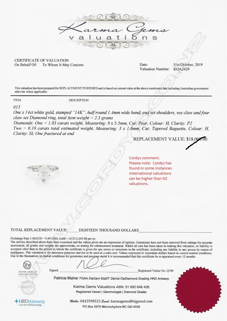 A 14ct white gold and diamond solitaire ring Image 1++