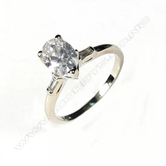 A 14ct white gold and diamond solitaire ring