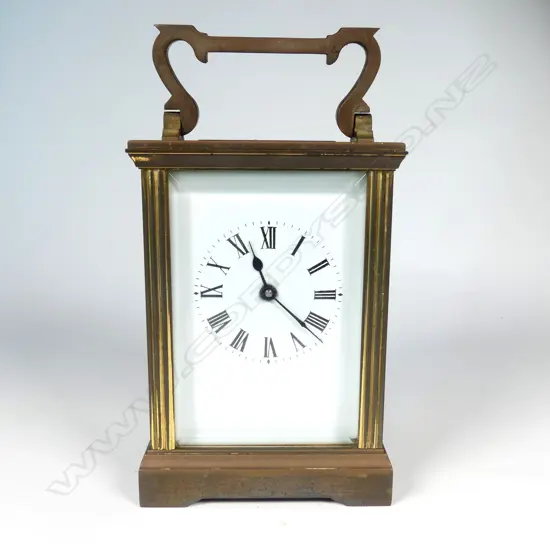 A brass cased carriage clock