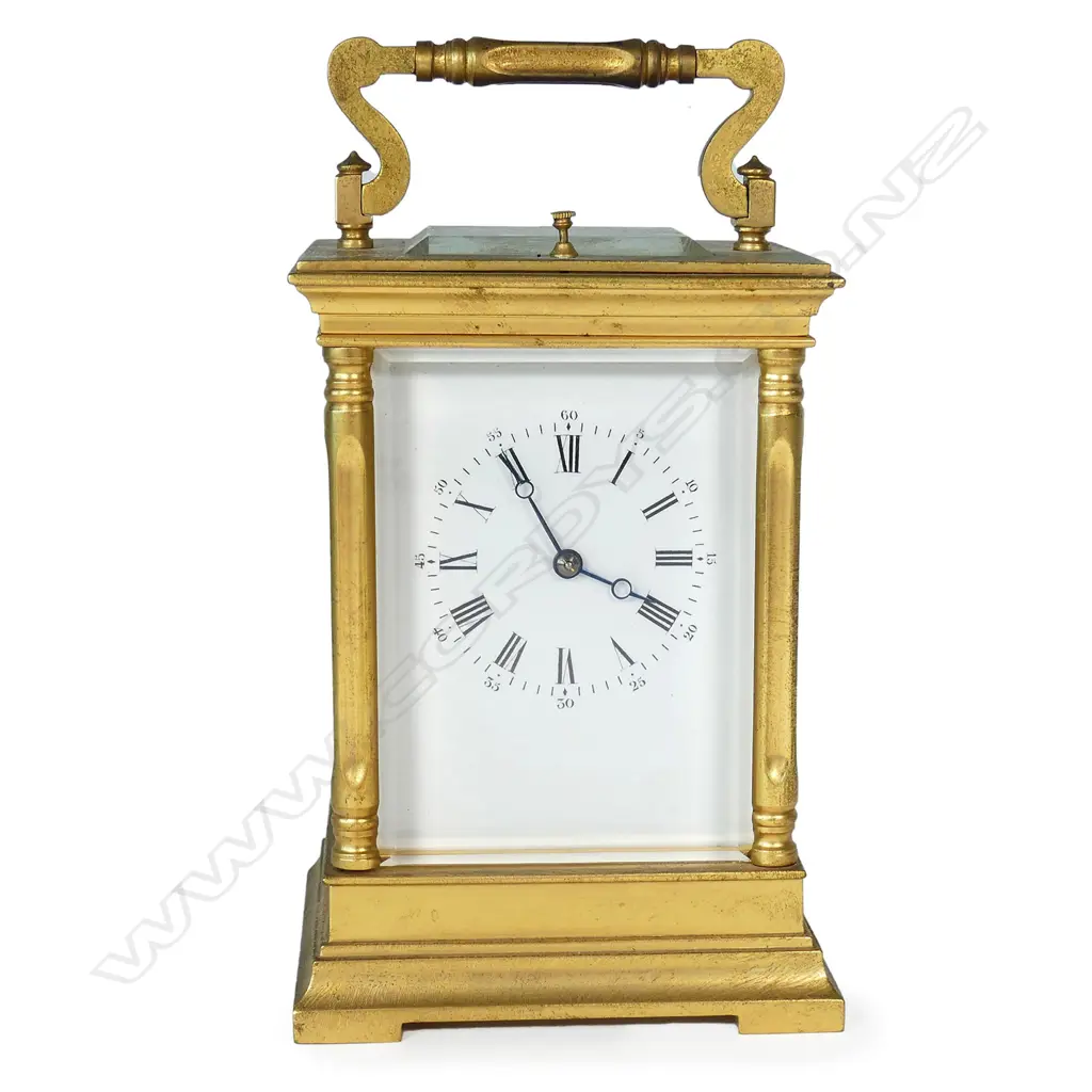 A large gilt brass carriage clock Image 1++