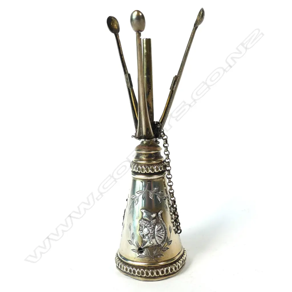 An uncommon unmarked silver posy holder Image 1++