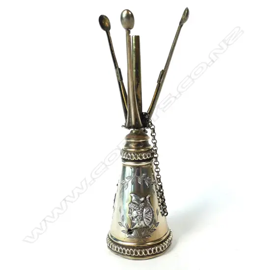 An uncommon unmarked silver posy holder
